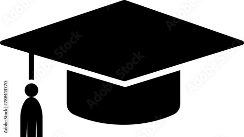Graduation hat cap icon . Academic cap vector icons. Student hat simple black icon. Graduation and education symbol . 