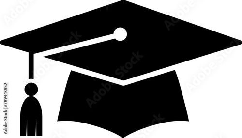 Graduation hat cap icon . Academic cap vector icons. Student hat simple black icon. Graduation and education symbol . 