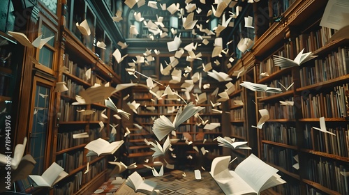 Floating Pages in a Surreal Library: A Dance of Literary Delights