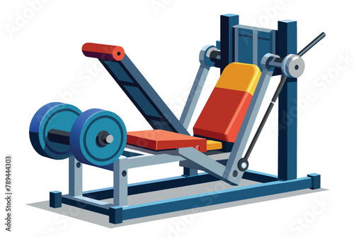 Leg press machine on white