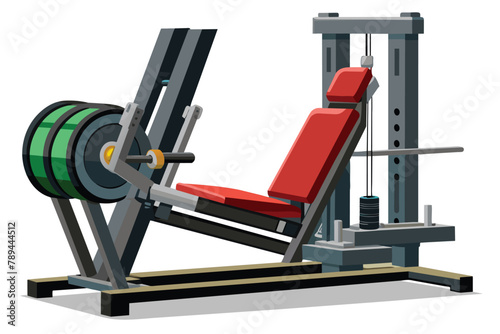 Leg press machine on white