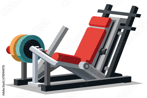 Leg press machine on white