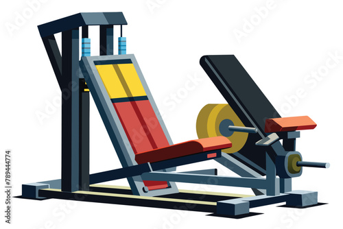Leg press machine on white