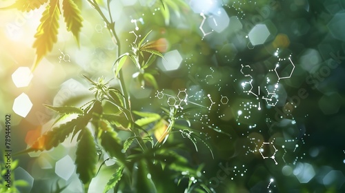 Soothing Molecular Structures: CBD and THC in a Calm and Peaceful Natural Habitat