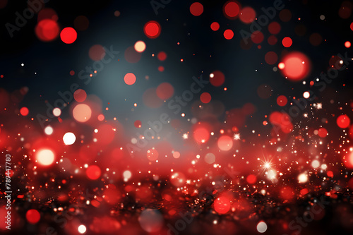 Holographic dark red, gold backlight falling in at night on blur background. Abstract Texture Background. Beautiful effect light sparkling meteors. Realistic clipart template pattern. 
