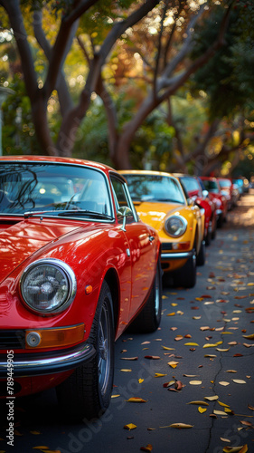 A line of donated cars at a charity facility generative ai