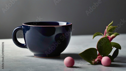 cup with unique artwork on the cup wavered background in light and dark gradient background abstract colorful luxurious background  