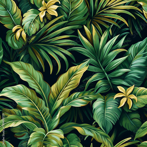 Captivating wallpaper design bringing the beauty of tropical foliage into your space ,seamless pattern,