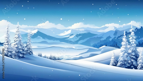 Beautiful snowy winter landscape. © Alamin