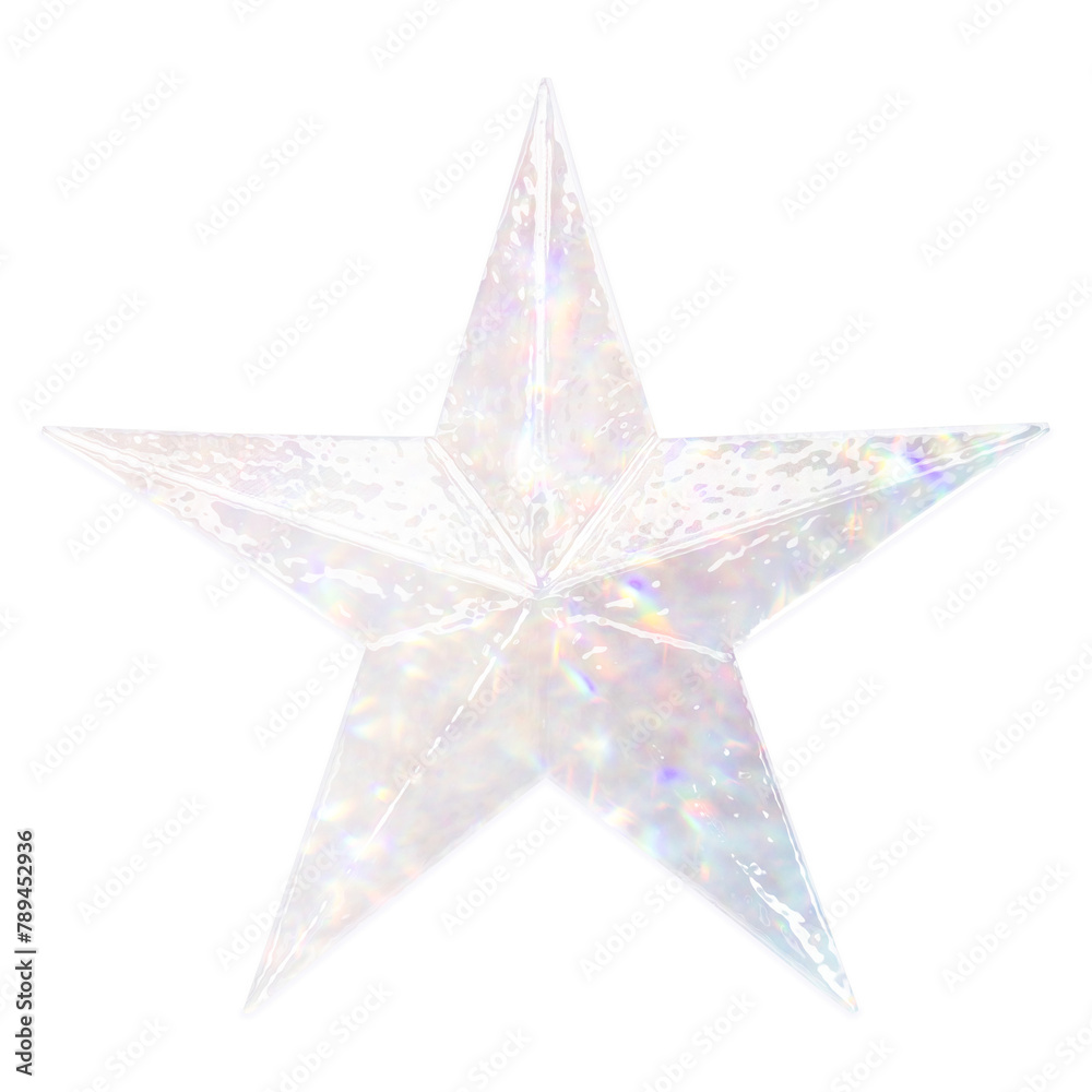 Obraz premium Silver holographic star design element