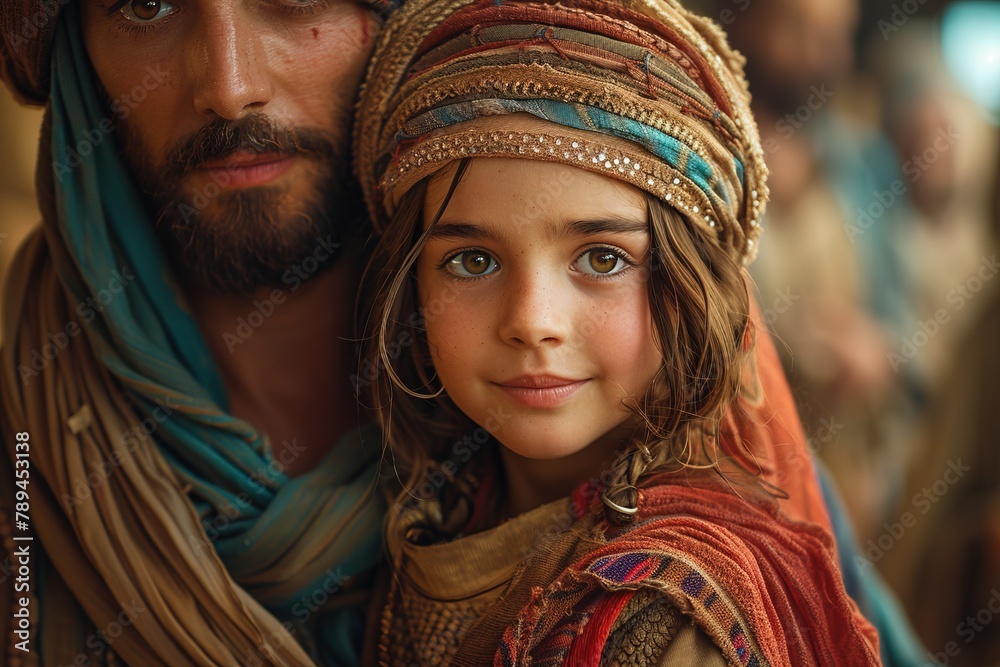 Jesus heals the daughter of Jairus. Jesus heals the daughter of Jairus.