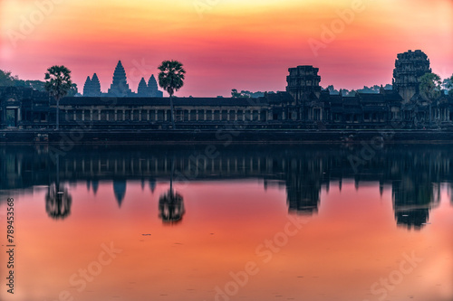 Red Sky Morning at Angkor Wat