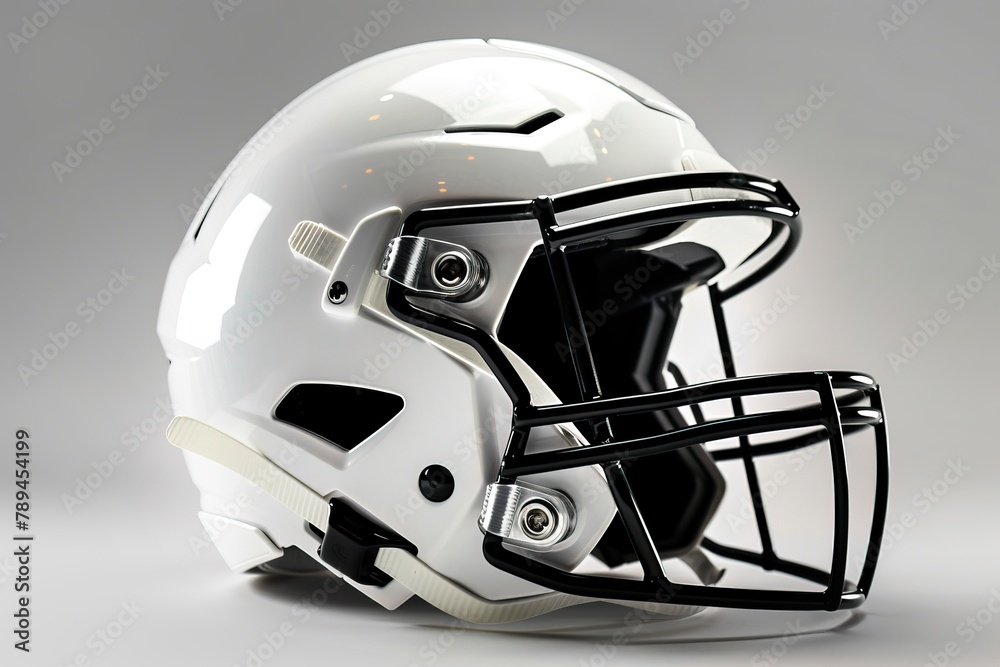 Fototapeta premium Modern white American football helmet.