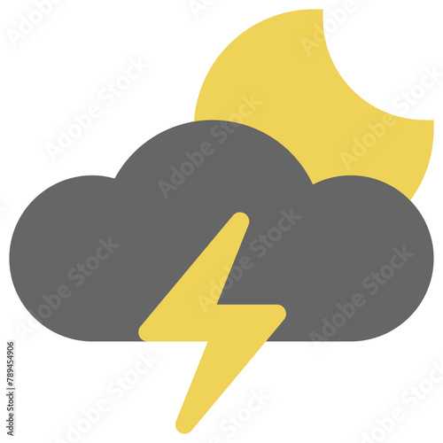Weather icons color simple flat symbols isolated on white background. Vector illustration photo
