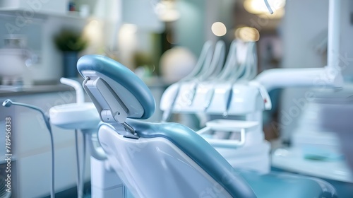 Stylish Dental Care: Patient Smiling in Modern Dentist Office