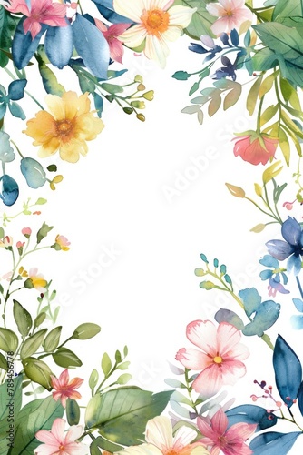 Beautiful watercolor painting of flowers and leaves on a white background. Perfect for botanical designs and nature-themed projects