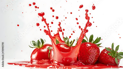 Red Paint Splash. Strawberry Tomato