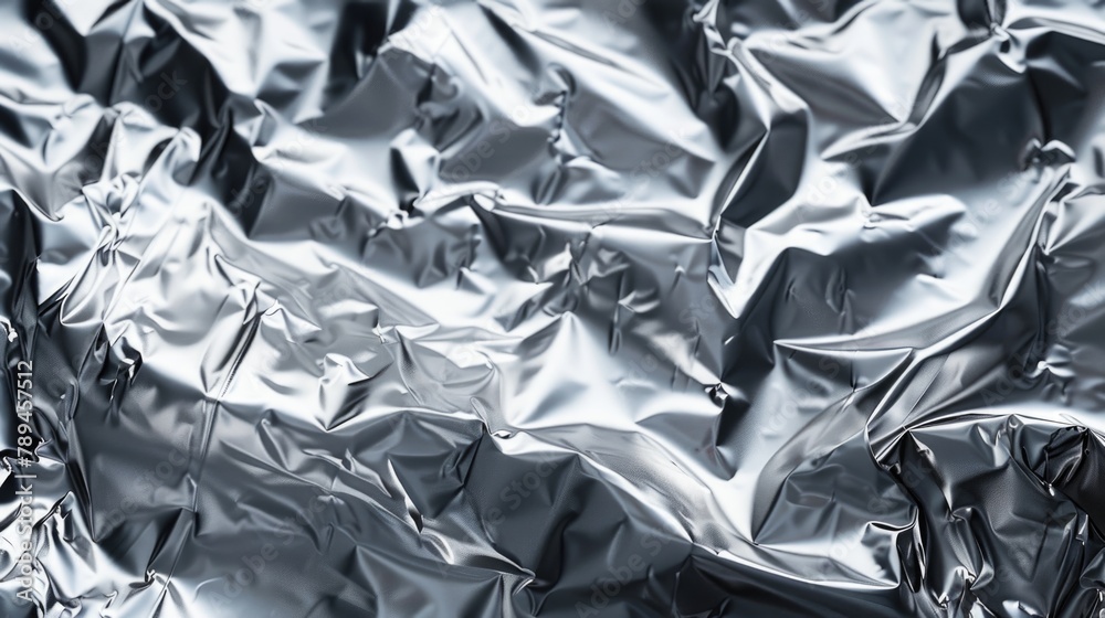 Detailed view of a crumpled tin foil sheet, suitable for cooking or texture backgrounds Detailed view of a crumpled tin foil sheet, suitable for cooking or texture backgrounds