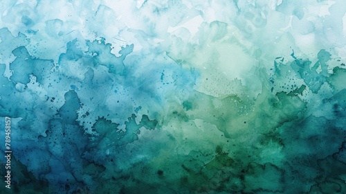 Beautiful watercolor painting of a blue and green wave. Ideal for beach-themed designs