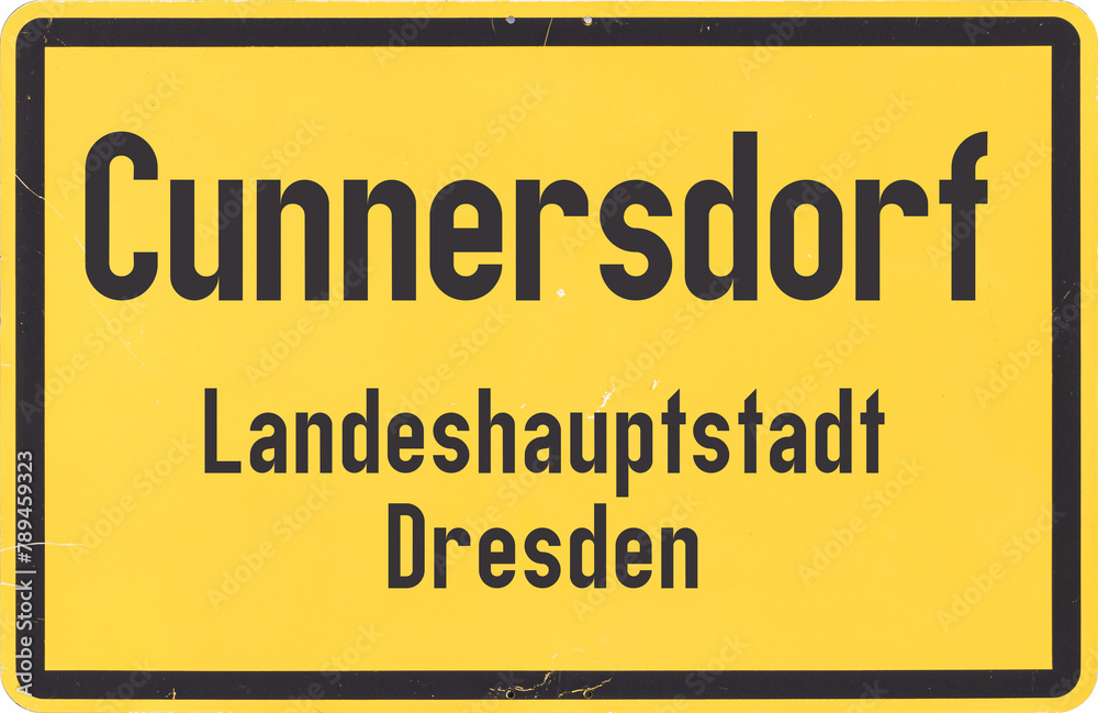 Fototapeta premium Ortsschild Dresden Cunnersdorf