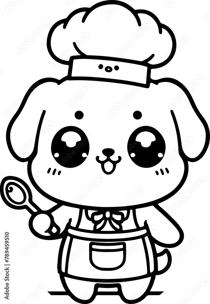 Chien ou chiot dessin animé style cartoon - manga - kawaii pour page ou livre de coloriage pour enfant. Isolé du fond, dessin au trait noir totalement transparent et prêt a colorier et ajuster. Chien ou chiot dessin animé style cartoon - manga - kawaii pour page ou livre de coloriage pour enfant. Isolé du fond, dessin au trait noir totalement transparent et prêt a colorier et ajuster.