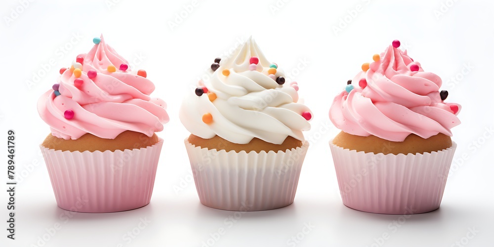 Cupcakes isolated on white background