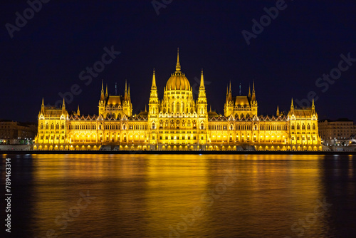 Hungarian Parliament Building at Night