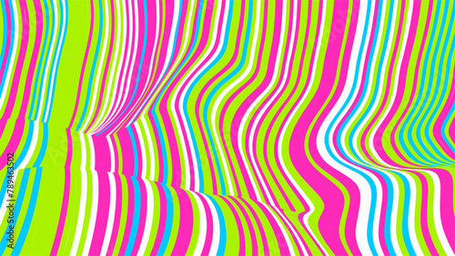Abstract green and pink vertical waves design (ID: 789463502)