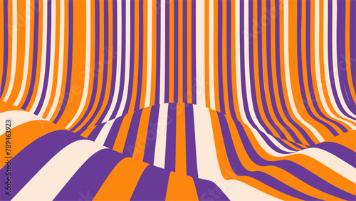 Orange and purple striped op art background (ID: 789463923)