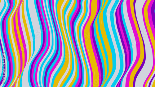 Abstract colorful wavy stripes pattern background (ID: 789464123)