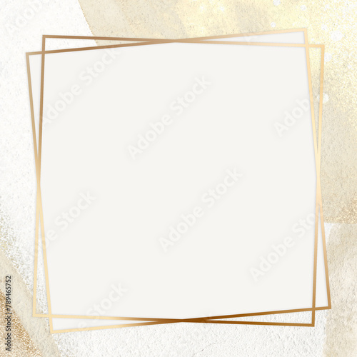 Gold frame with brown watercolor textured frame design element