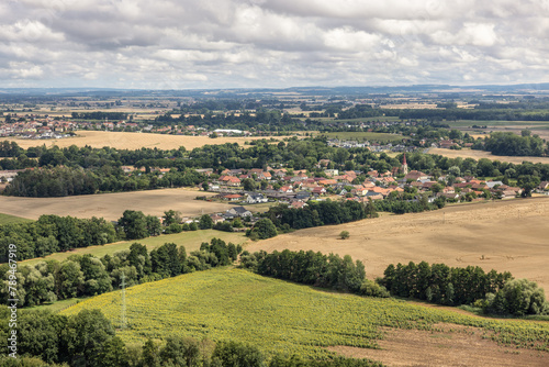 Rural Czech landscape near Pardubice, view from castle Kuneticka Hora