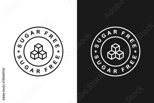 Sugar free, label, sticker or symbol. Sugar free icon sign. Diet concept. Healthy eating. Natural and organic foods.