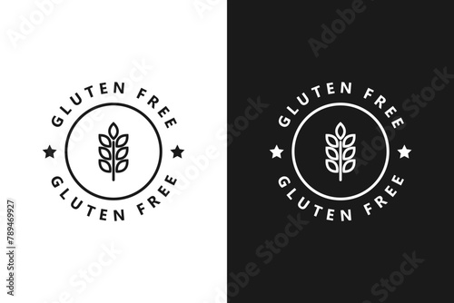 Gluten free, label, sticker or symbol. Gluten free icon sign. Diet concept. Healthy eating. Natural and organic foods.