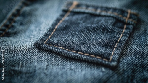 Detailed view of a pocket in a pair of jeans, versatile for various concepts