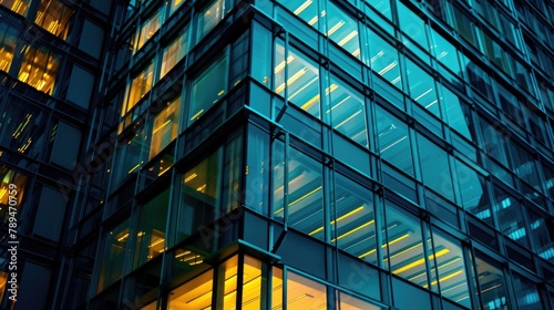 A very tall building with numerous windows. Suitable for architectural and urban concepts