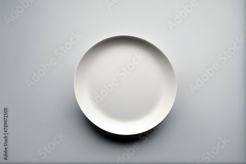 plate ceramic background white View above Empty