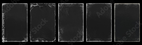 Empty old vintage black scratch torn poster set overlay texture background