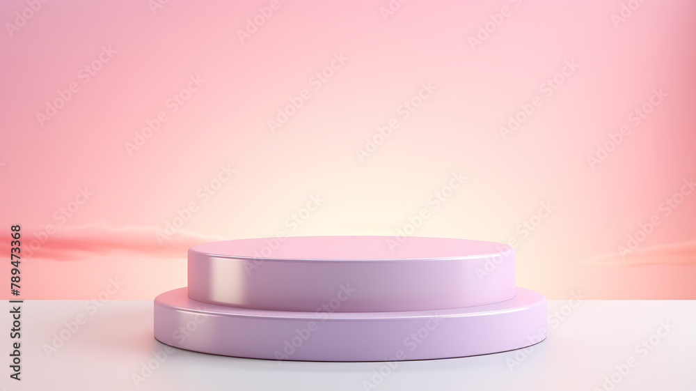 Isolated on a white background, an abstract podium used for the placement of cosmetic products in the past Isolated on a white background, an abstract podium used for the placement of cosmetic products in the past