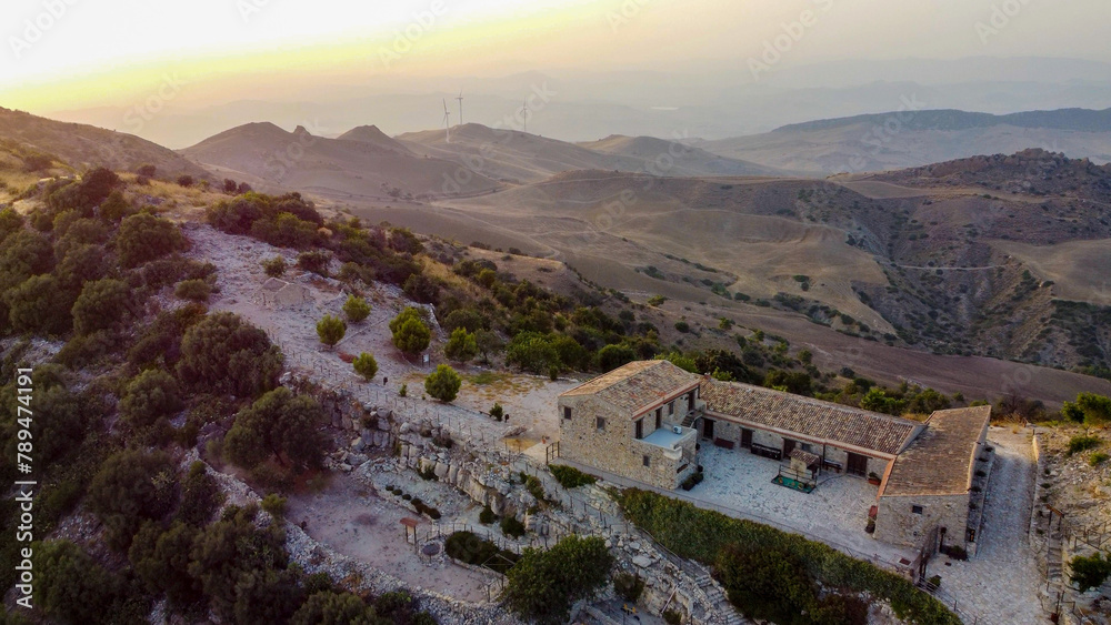 aerial pictures made with a dji mini 4 pro drone over Castel di Judica, Sicily, Italy.