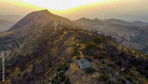 aerial pictures made with a dji mini 4 pro drone over Castel di Judica, Sicily, Italy.