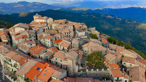 aerial pictures made with a dji mini 4 pro drone over Capranica Prenestina, Lazio, Italy. photo