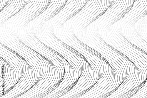  wave lines flowing dynamic black white gradient on white background