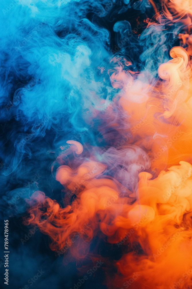 Dynamic Colorful Smoke in Abstract Composition