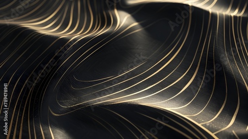 Geometric Gold Pattern Converging in Modern Design