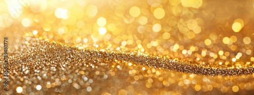 glossy golden sand with glittering details blurred bokeh background