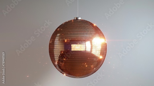 Eye-catching disco ball hanging on white background, 4k, ultra hd photo