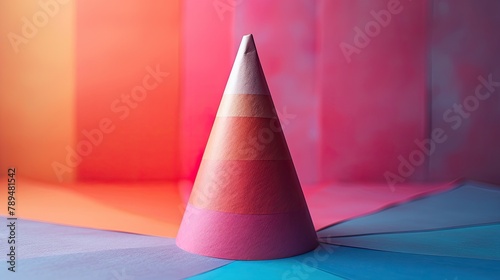 Wallpaper Mural Minimalist party hat with bold geometric shapes, 4k, ultra hd Torontodigital.ca