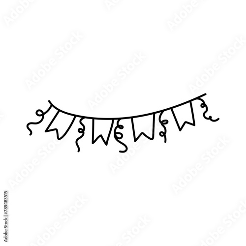 Festive garland in doodle style.