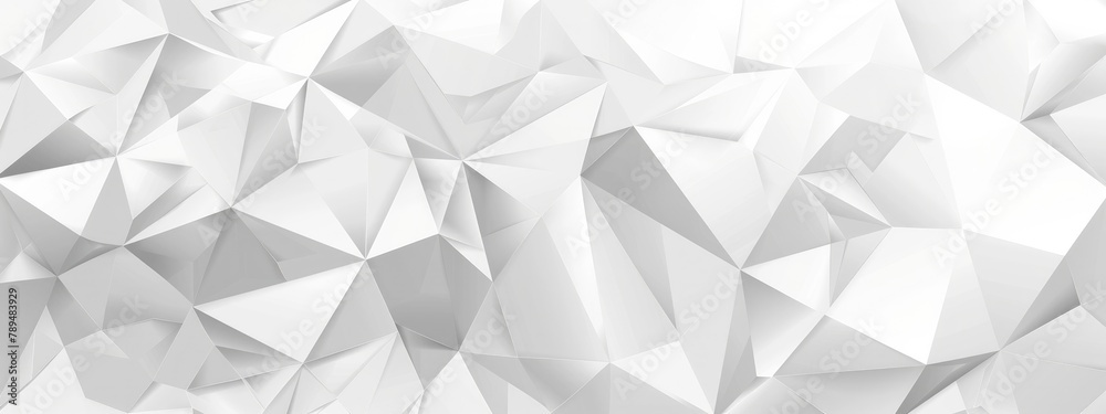 grey and white hues Geometric abstract wall covering with polygonal texture - obrazy, fototapety, plakaty 